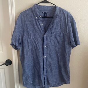GAP - Men's Slimfit Denim Short Sleeve Button Down - Size Large